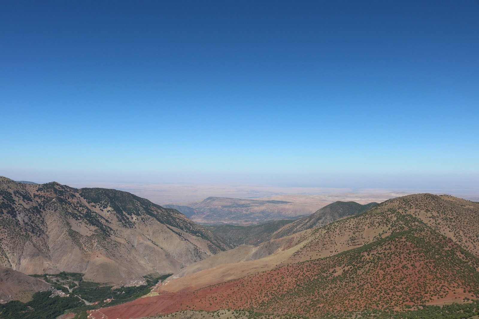 The High Atlas range under a clear sky